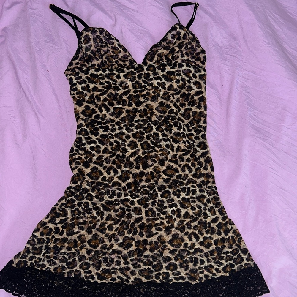 VINTAGE VICTORIA’s SECRET CHEETAH SLIP DRESS